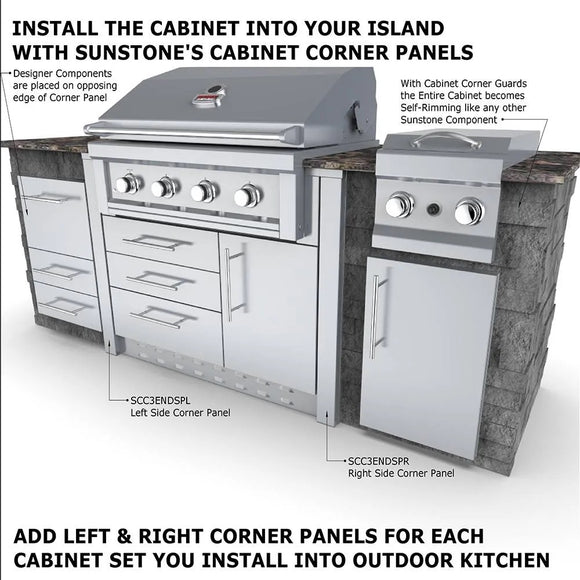 Sunstone 40" Outdoor Grill Cabinet – Universal Base for 36" Grill