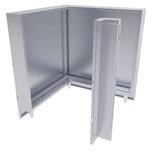 Sunstone 31 Inch BBQ Island Cabinet Back Panel – 90-Degree Stainless