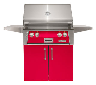 Buy raspberry-red-gloss Alfresco ALXE 30-Inch Freestanding Grill With Rotisserie