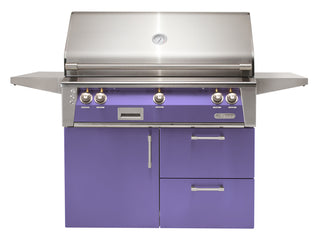 Buy blue-lilac-gloss Alfresco ALXE 42-Inch Freestanding Gas Grill On Deluxe Cart