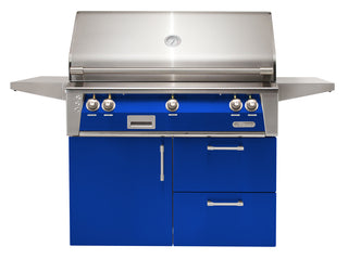 Buy ultramarine-blue-gloss Alfresco ALXE 42-Inch Freestanding Gas Grill On Deluxe Cart