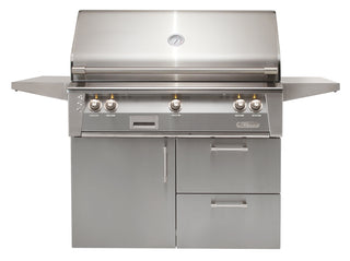 Buy signal-grey-gloss Alfresco ALXE 42-Inch Freestanding Gas Grill On Deluxe Cart