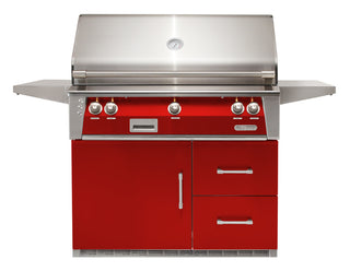 Buy carmine-red-gloss Alfresco ALXE 42-Inch Grill on Refrigerated Cart