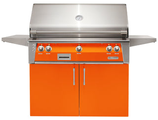 Buy luminous-orange-gloss Alfresco ALXE 42-Inch Freestanding Grill With Rotisserie