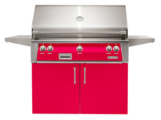 Buy raspberry-red-gloss Alfresco ALXE 42-Inch Freestanding Grill With Rotisserie