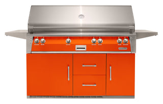 Buy luminous-orange-gloss Alfresco 56-Inch Luxury Gas Grill with Refrigerated Cart