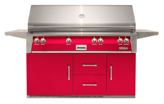 Buy raspberry-red-gloss Alfresco 56-Inch Luxury Gas Grill with Refrigerated Cart