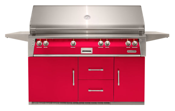 Alfresco 56-Inch Luxury All Grill with Refrigerated Cart