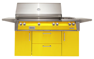 Buy traffic-yellow-gloss Alfresco 56-Inch Luxury Deluxe Gas Grill with Refrigerated Cart