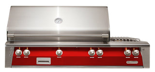 Buy carmine-red-gloss Alfresco ALXE 56-Inch Built-In Deluxe Gas BBQ Grill With Side Burner & Rotisserie