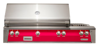 Buy raspberry-red-gloss Alfresco ALXE 56-Inch Built-In Deluxe Gas BBQ Grill With Side Burner & Rotisserie