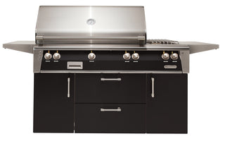 Buy jet-black-gloss Alfresco 56-Inch Luxury Deluxe Gas Grill with Refrigerated Cart