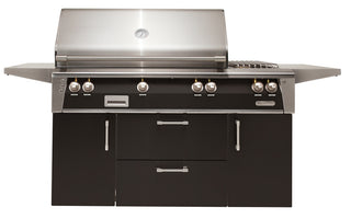 Buy jet-black-matte Alfresco 56-Inch Luxury Deluxe Gas Grill with Refrigerated Cart