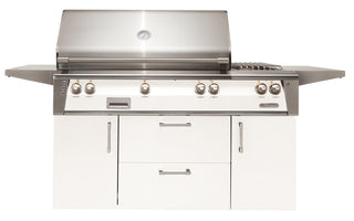 Buy sigal-white-matte Alfresco 56-Inch Freestanding Grill with Side Burner and Rotisserie