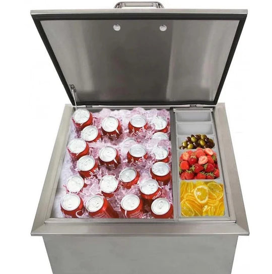 PCM 260 Series 18-Inch Drop-In Ice Bin Cooler With Condiment Tray