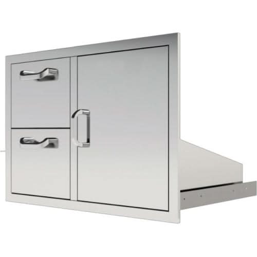 PCM 260 Series 39 Inch Double Drawer & Roll Out Trash/Liquid Propane Gas Bin On Right Combo