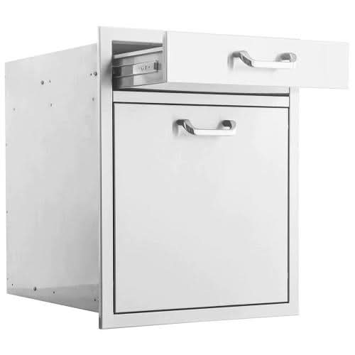 PCM 260 Series 20 Inch Single Drawer & Roll Out Trash/Recycling Bin Combo