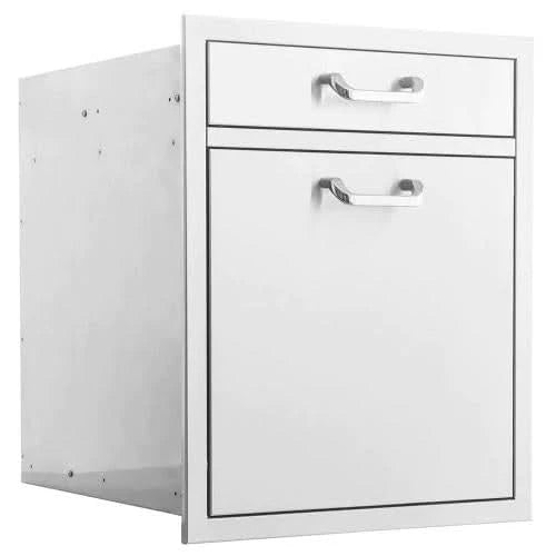 PCM 260 Series 20 Inch Single Drawer & Roll Out Trash/Recycling Bin Combo