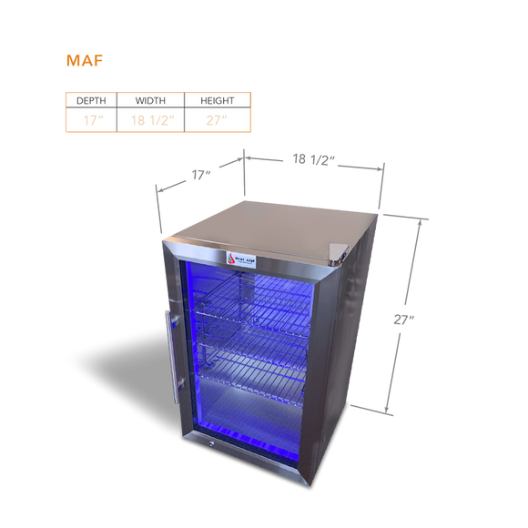 Mont Alpi 19 Inch Outdoor Refrigerator with Glass Door and Lock