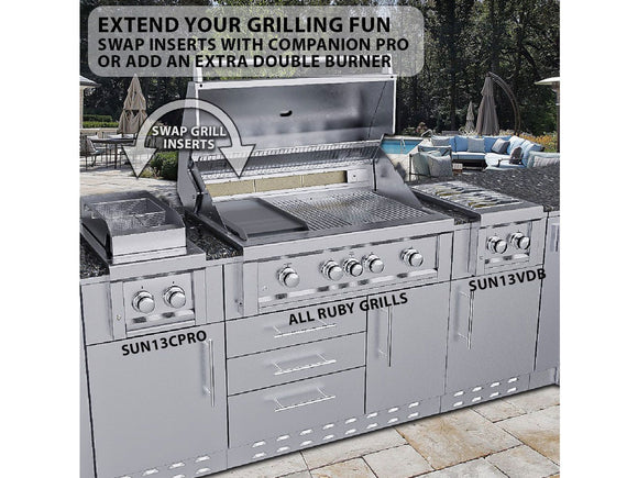 Sunstone Ruby Series 36 Inch 4-Burner Gas Grill – Pro-Sear + Lights