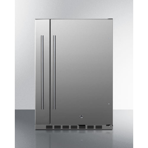 Summit 24 Inch Outdoor Refrigerator with Solid Door and Lock