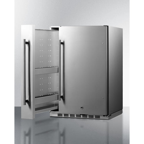 Summit 24 Inch Outdoor Refrigerator with Solid Door and Lock