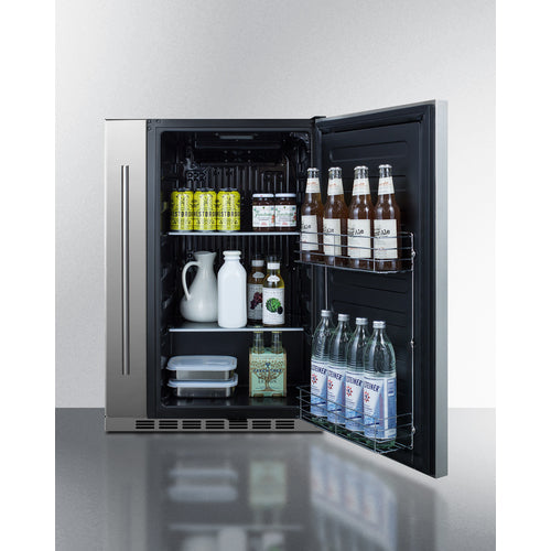 Summit 24 Inch Outdoor Refrigerator with Solid Door and Lock
