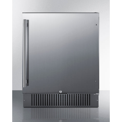 Summit 27 Inch Outdoor Refrigerator with Solid Door and Lock