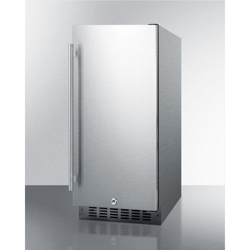 Summit 15 Inch Outdoor Refrigerator with Solid Door and Lock