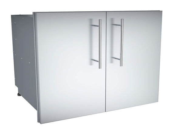 Sunstone Designer 30-Inch Stainless Steel Double Door Dry Storage Pantry – Raised Style