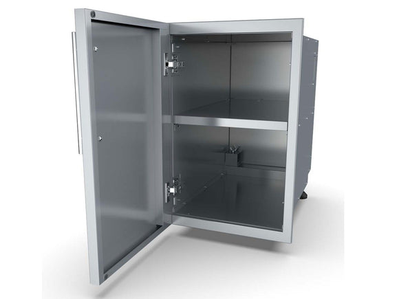 Sunstone Designer Series Raised Style 15-Inch Stainless Steel Left Swing Door Dry Storage Pantry
