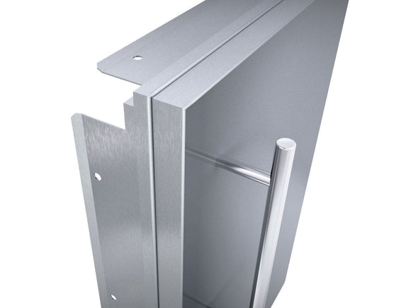 Sunstone Designer Series Raised Style 15-Inch Stainless Steel Single Door with Shelf Right Swing