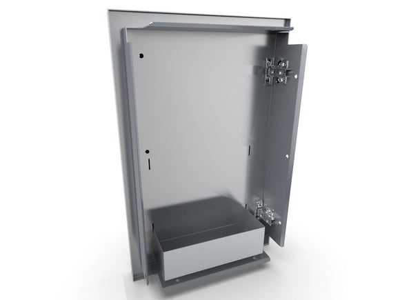 Sunstone Designer Series Raised Style 15-Inch Stainless Steel Single Door with Shelf Right Swing