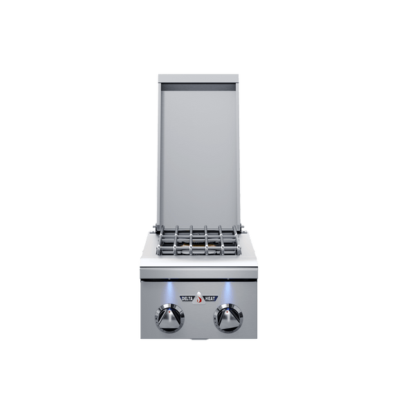 Delta Heat 12 Inch Double Side Burner Black Control Panel