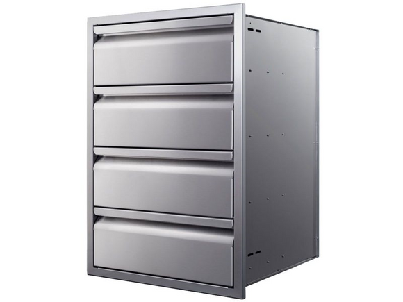 Memphis 21-Inch Four Drawer Stack – Premium Outdoor Kitchen Storage