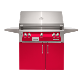 Buy raspberry-red-gloss Alfresco ALXE 36-Inch Freestanding Grill With Rotisserie