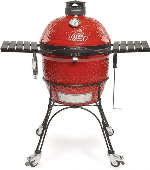 Kamado Joe Classic Joe Red II with Cart, Side Shelves, Heat Deflectors and Tools