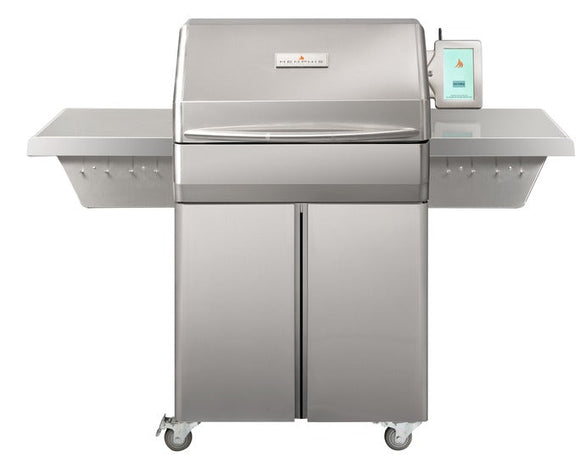 High-performance freestanding pellet grill with Wi-Fi cooking control