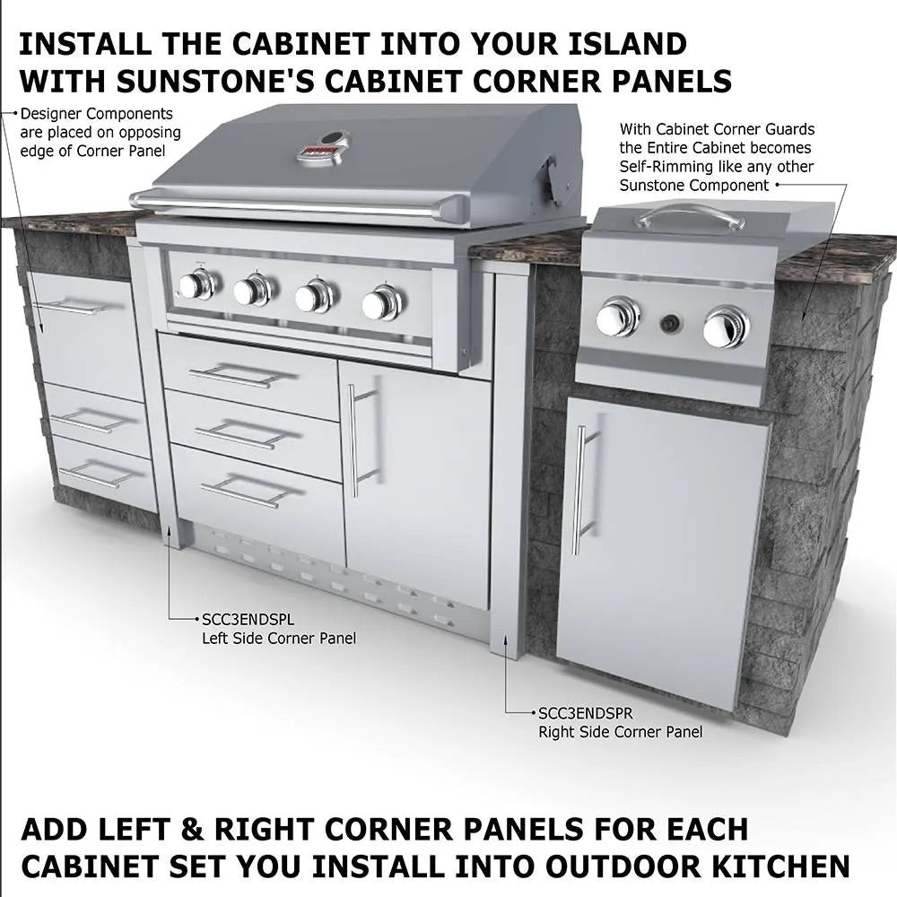 Sunstone 40" Outdoor Grill Cabinet – Universal Base for 36" Grill