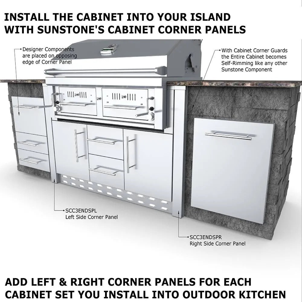 Sunstone Grills 46-Inch Built-In Charcoal Grill Base Cabinet