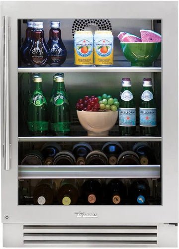 True Residential 24 Inch Outdoor Beverage Center with Glass Door