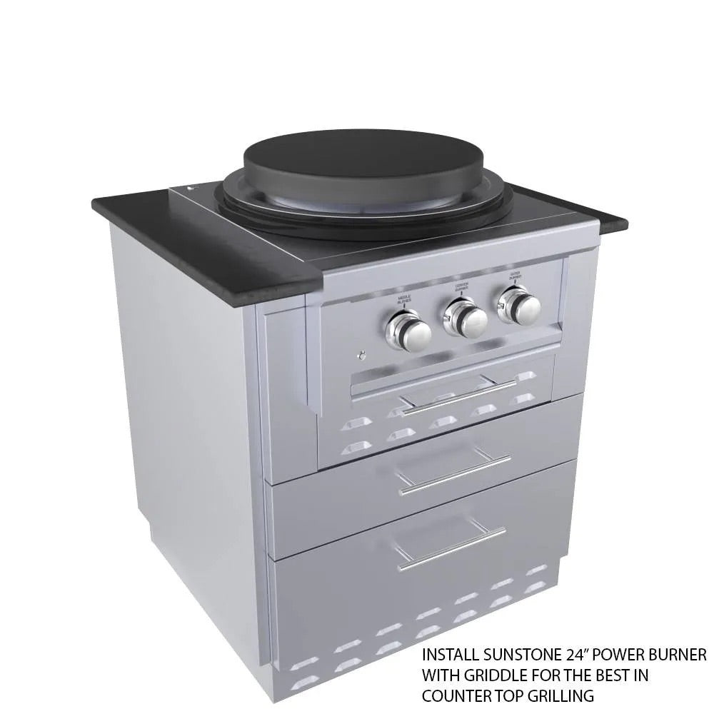 Sunstone 30-Inch Universal Kamado Cabinet – Fits 24" Kamado Grill