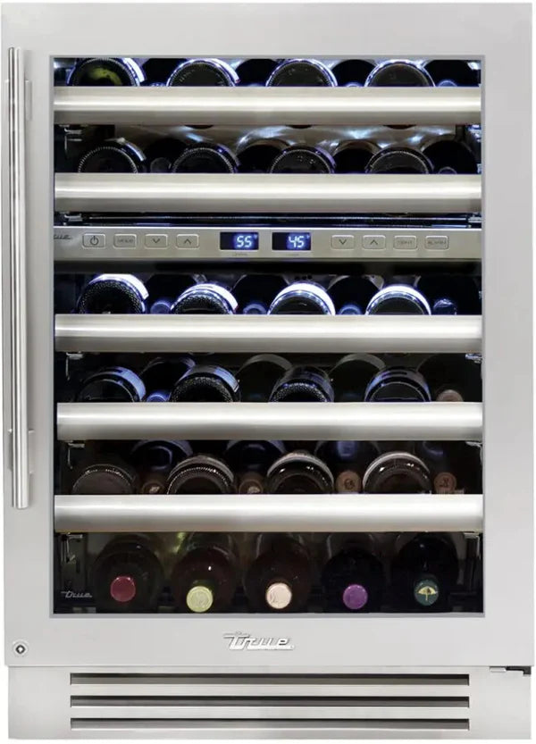 True 24 Inch Outdoor Dual Zone Wine Cabinet with Glass Door