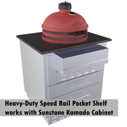 Sunstone 22-Inch Outdoor Rated Stainless Steel Heavy-Duty Speed Rail Pocket Shelf - 0