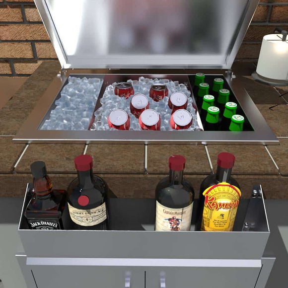 Sunstone 22-Inch Outdoor Rated Stainless Steel Heavy-Duty Speed Rail Pocket Shelf