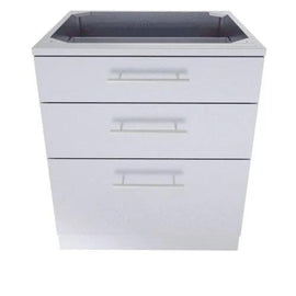 Sunstone 30-Inch Stainless Steel Base Cabinet – Triple Drawers