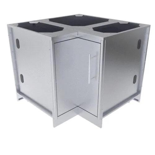 Sunstone 24  Inch Stainless Steel Corner Base Cabinet with Swivel Shelves