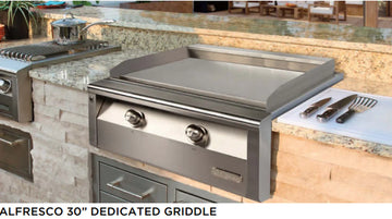 Alfresco 30-Inch Dual Zone, Thematically Controlled Gas Griddle