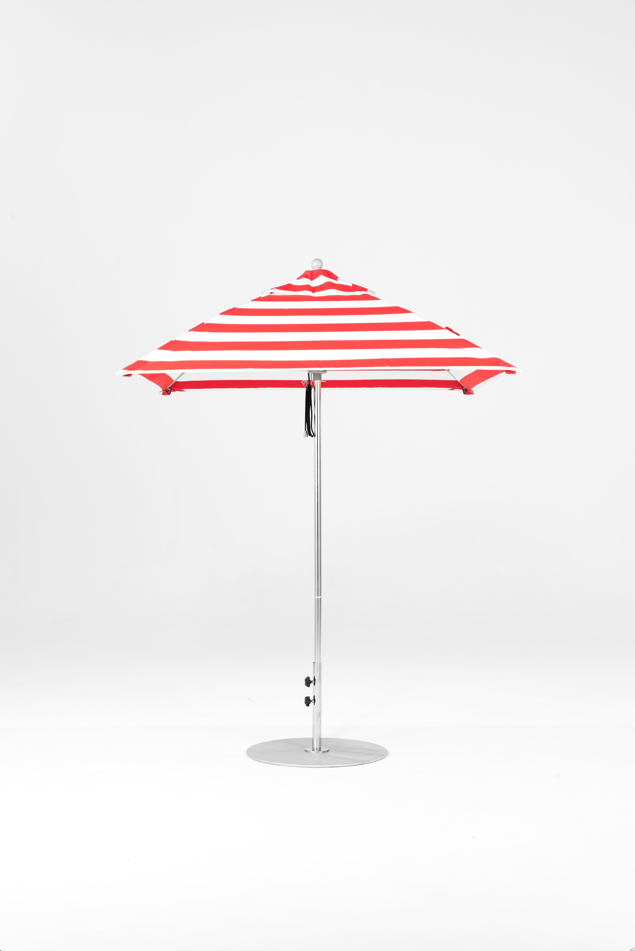 454FM-SQ-012 Red Stripe-Brushed Silver