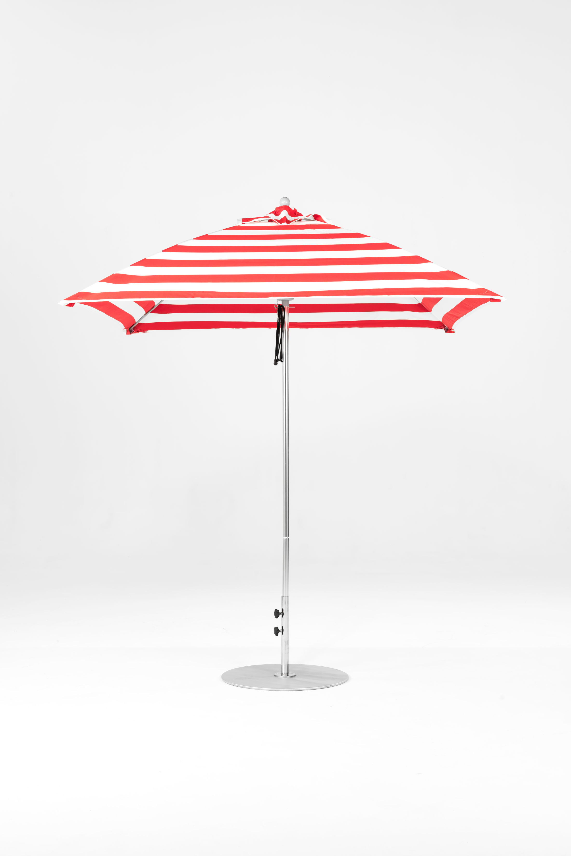 464FM-SQ-012 Red Stripe-Brushed Silver